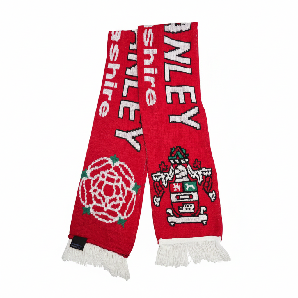 Accrington Stanley Scarf with Pride of Lancashire, includes Lanc's Rose and Badge (Used)