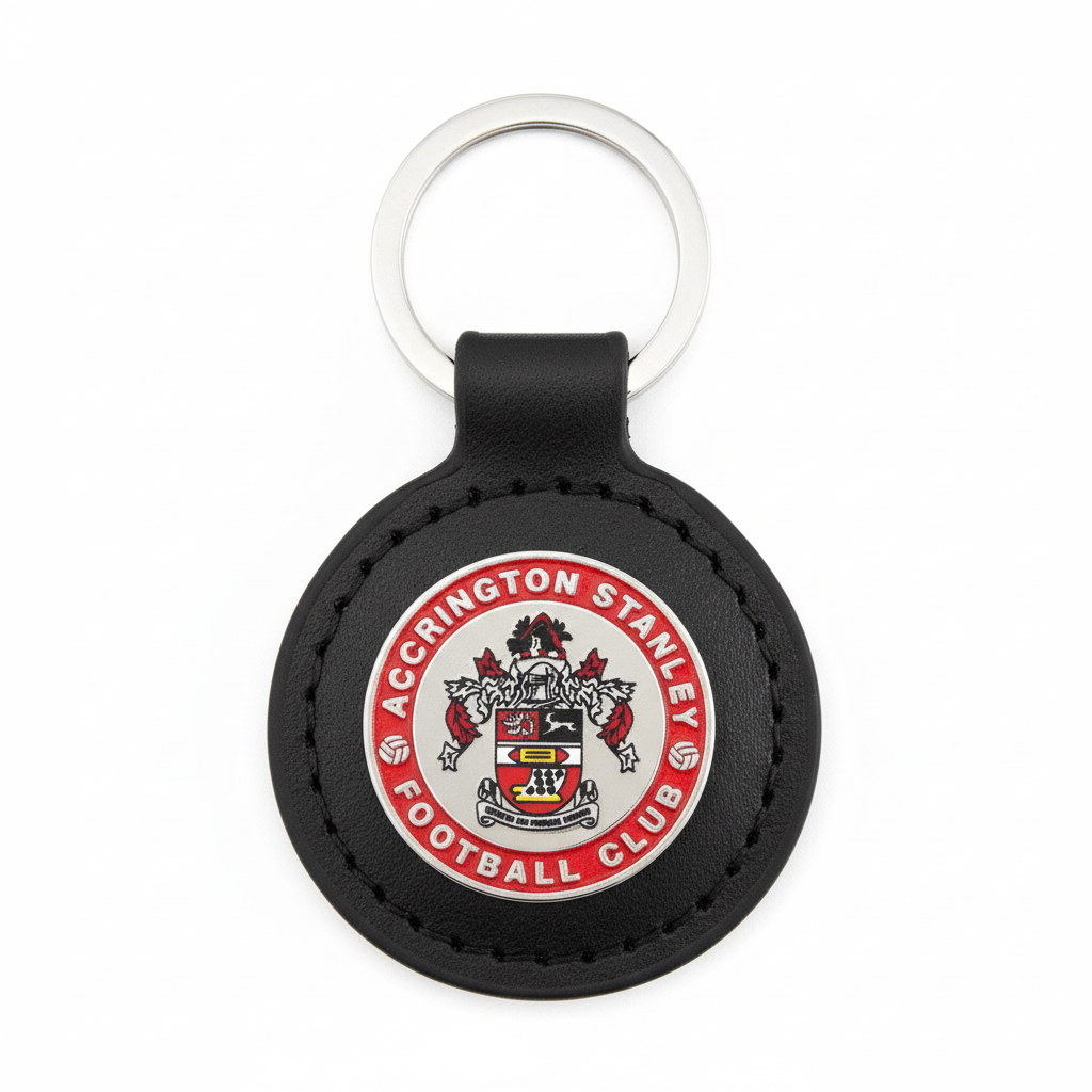 Black Leather Keyring with ASFC Crest